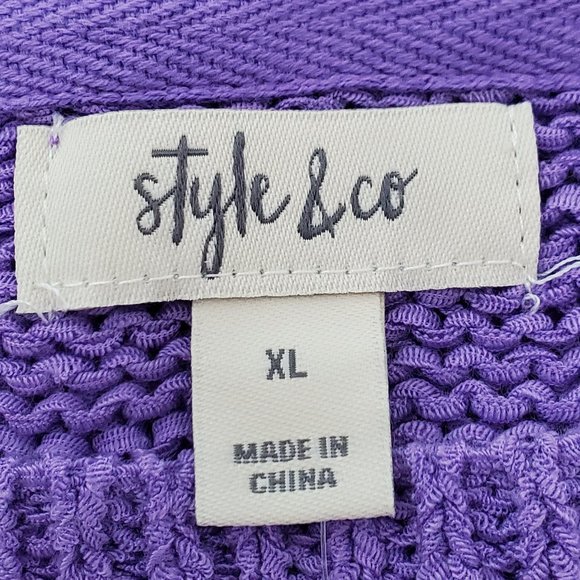 Style & Co Loose Weave Mixed Stitch Sweater NEW NWT Size XL - Picture 7 of 11